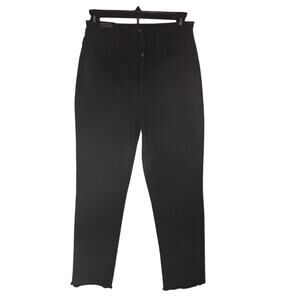 New Joe’s Black Straight Ankle Jeans (The OG) size 23  with fringe on ankle